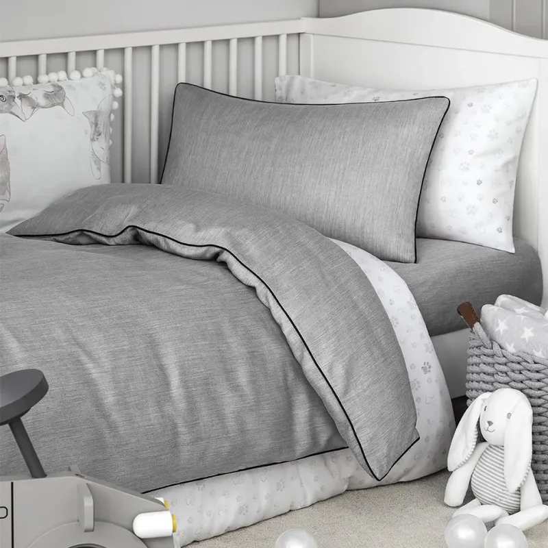 Bed linen set for babies ANTHRACITE 