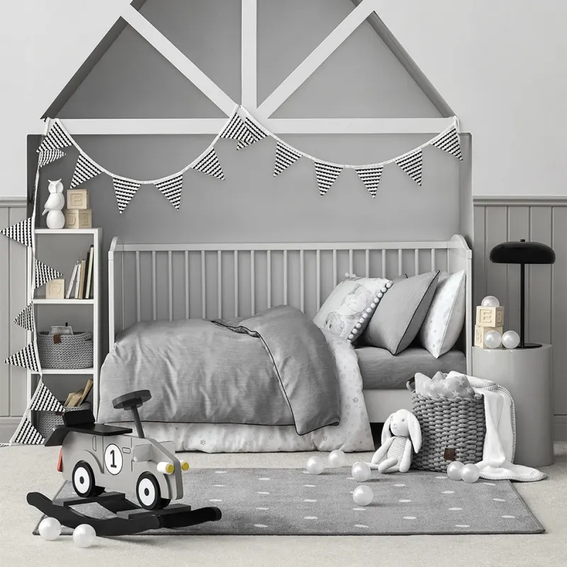 Bed linen set for babies ANTHRACITE 