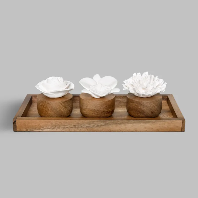 Decorative teak tray
