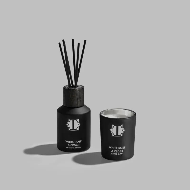 Home fragrance set WHITE ROSE & CEDAR